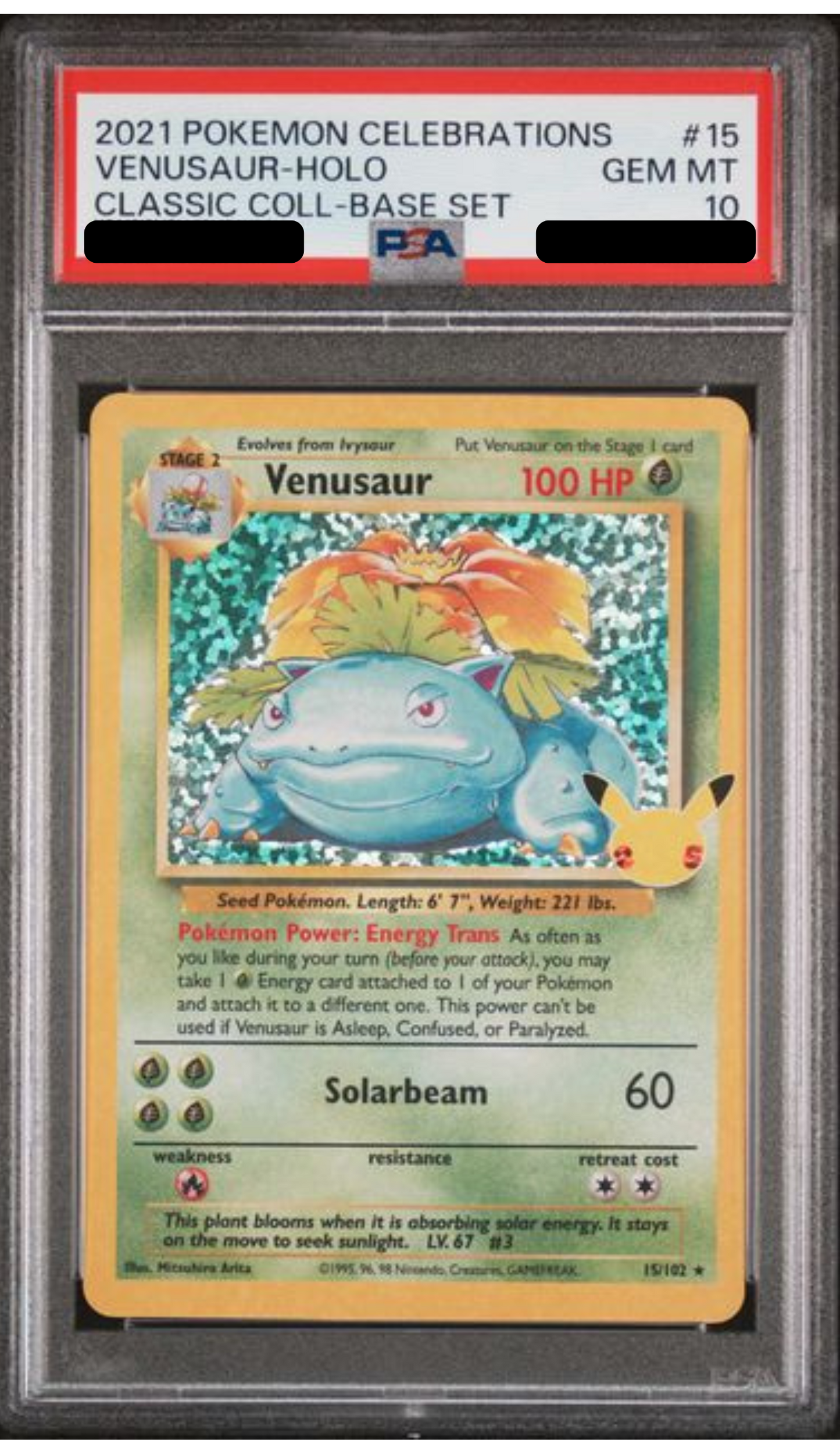 Venusaur PSA 10 - 15/102